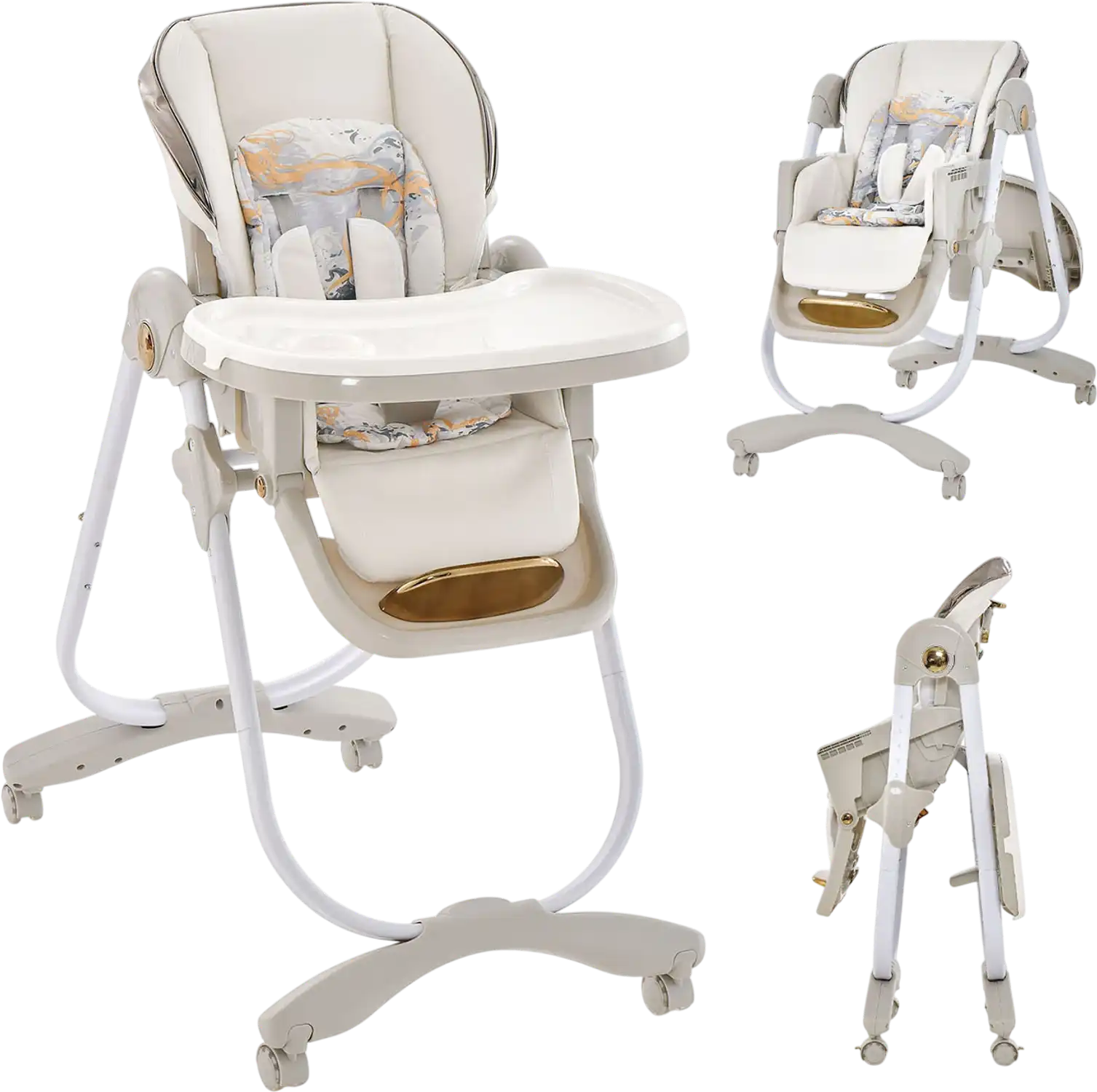 Costway Folding Baby High Chair Adjustable Height Recline 14759386 New