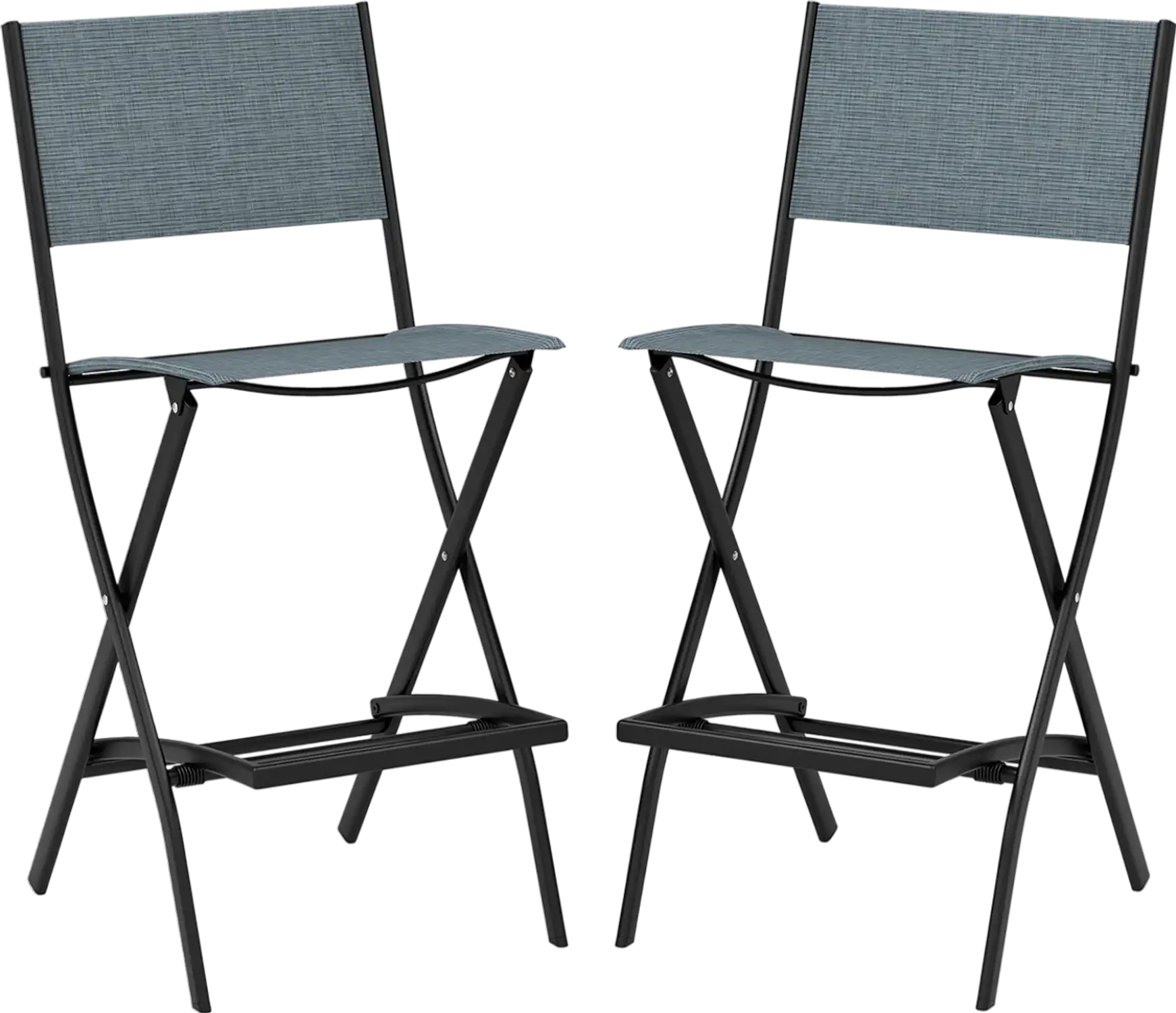 Costway Folding Bar Stools Set of 2 with Backrest Footrest 59348716 New