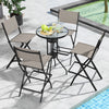Folding Bar Stools Set of 2 Backrest Humanized Footrest-Coffee - Gallery View 1 of 8