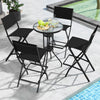 Folding Bar Stools Set of 2 Backrest Humanized Footrest-Black - Gallery View 1 of 8