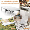 Folding bed with memory foam mattress, 75 x 31 inches, ideal for guest rooms, offices, and camping trips.