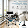 4-in-1 folding bedside commode chair with adjustable height, detachable bucket, and ergonomic armrests for stability.
