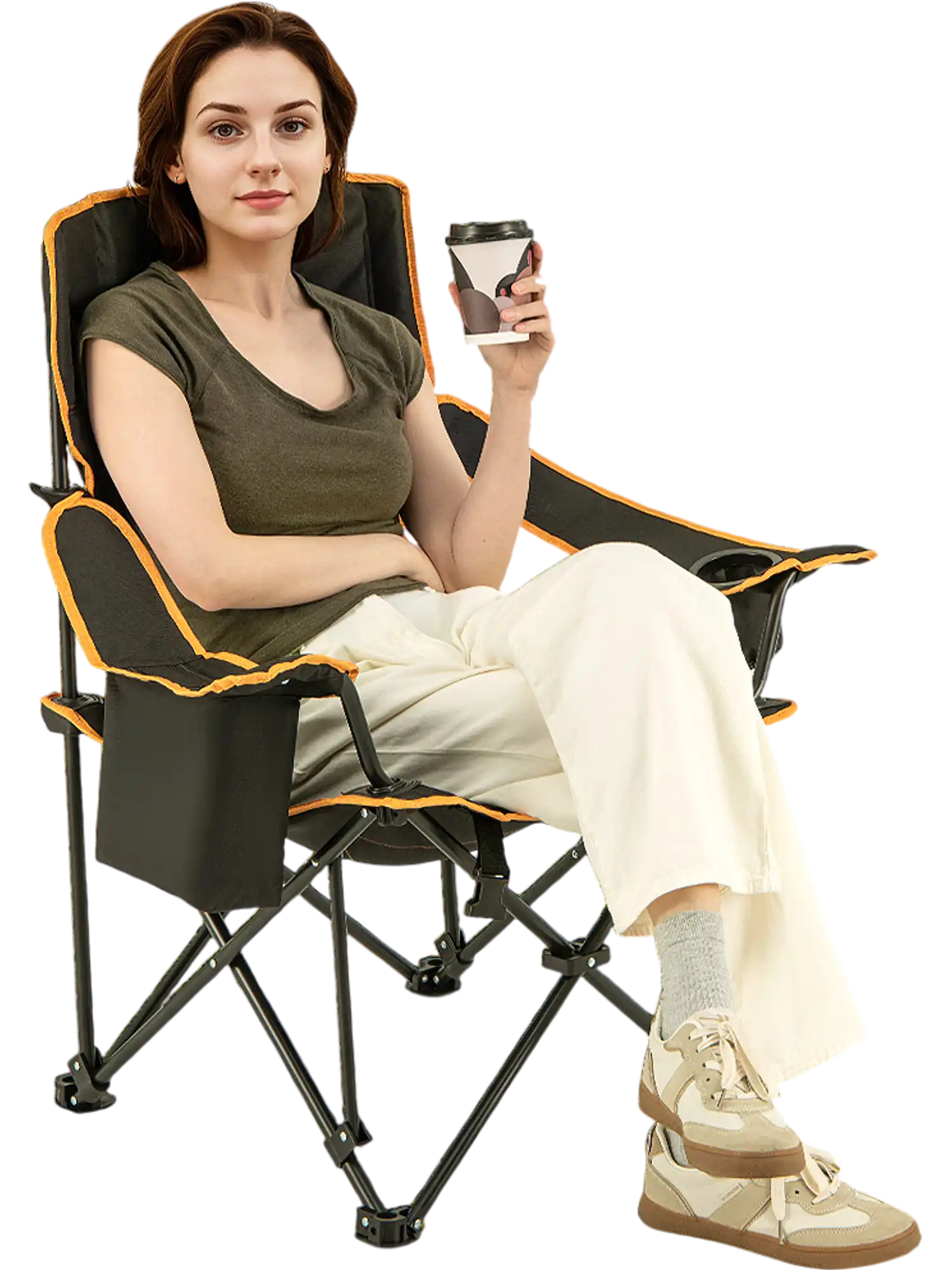 Costway Folding Camping Lounge Chair with Footrest Carry Bag 76254198 New