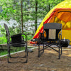 Folding Camping Directors Chair with Cooler Bag and Side Table-Black - Gallery View 1 of 10
