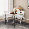 Folding Camping Table with All-Weather HDPE Tabletop and Rustproof Steel Frame-White - Gallery View 1 of 10