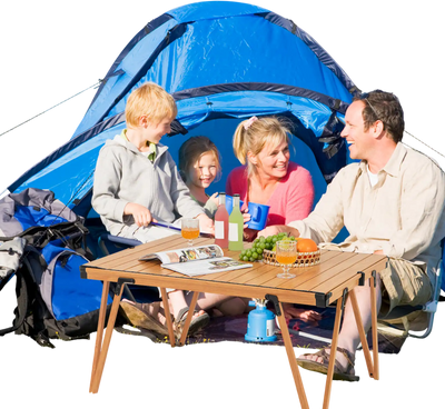 Costway Folding Camping Picnic Table Waterproof Desktop Brown 82751639 New