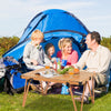 Folding Camping Table Picnic Table with Storage Bag and Waterproof Desktop-Brown - Gallery View 1 of 10