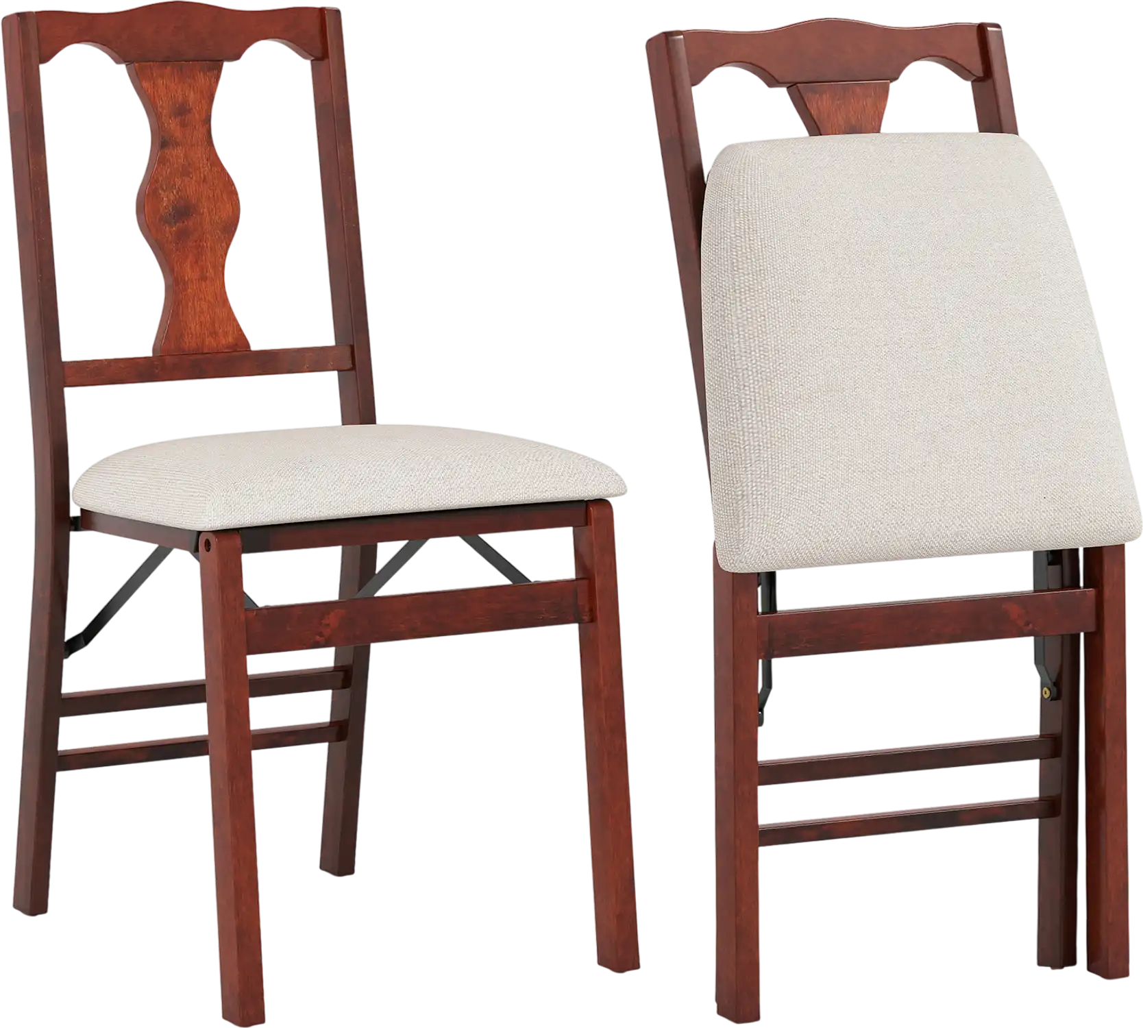 Costway Set of 2 Folding Dining Chairs Upholstered Padded Seats 42031862 New