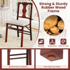 Folding dining chair with padded seat, brown rubber wood frame, ergonomic backrest, and anti-slip foot pads for.