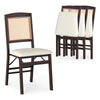 Folding dining chairs set of 4 with rubber wood frame and linen padded seat, ideal for kitchen or dining room use.
