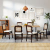Folding dining chairs set of 4 with rubber wood frame and linen padded seats, ideal for kitchen or dining room use.