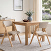 Folding dining chairs set of two with cushioned seats, crafted from solid rubber wood for ergonomic comfort and stability.