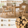 Folding dining chairs set of two with solid rubber wood frame, cushioned seats, and ergonomic design for comfort.