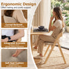 Folding dining chair with ergonomic curved backrest and soft seat cushion, ideal for small spaces and comfortable seating.