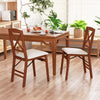 Folding Dining Chairs Set of 2 with Padded Seat and Rubber Wood Frame-A - Gallery View 1 of 10