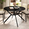 Folding Dining Table 47 Inch Extendable Round Kitchen Table with Drop Leaves-Black - Gallery View 1 of 10