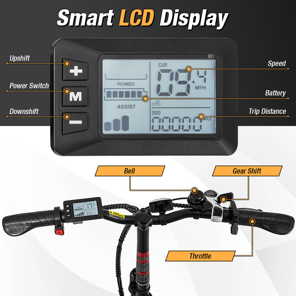 Costway Folding Electric Bike with 20" Fat Tires 750W 30 MPH 44 Mile Range New