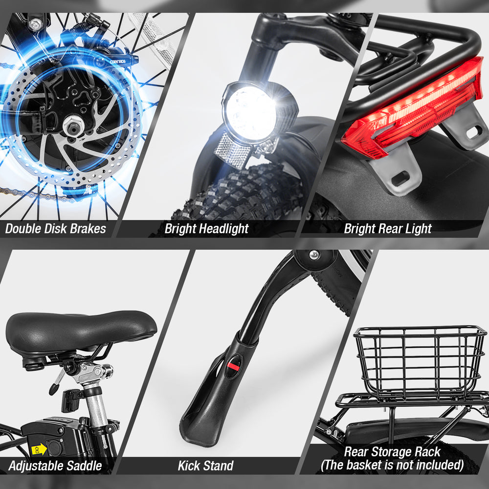 Costway Folding Electric Bike with 20" Fat Tires 750W 30 MPH 44 Mile Range New