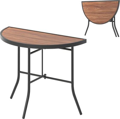 Costway Half-Round Folding Event Dining Table Metal Frame 683591472 New