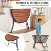 Half-round folding event table with metal frame, made of waterproof SPC material, ideal for indoor and outdoor use.