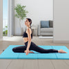 4-Panel PU Leather Folding Exercise Mat with Carrying Handles-Blue - Gallery View 1 of 10