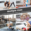 4-panel black PU leather folding exercise mat with carrying handles, ideal for stretching, gymnastics, and martial arts.
