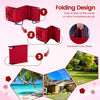 Folding Face Down Tanning Chair in red with adjustable backrest and detachable pillows, ideal for beach and backyard.
