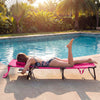 Folding Face Down Tanning Chair with Face Hole 3 Removable Pillows-Pink - Gallery View 1 of 8