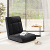 Black folding floor chair with adjustable backrest, ideal for gaming, reading, or napping in any space.