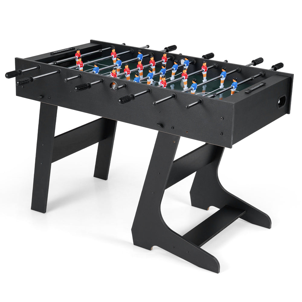 Folding Foosball Table with 22 Players and Slide Scorers Space-Saving Game Table-Black - Gallery View 1 of 1