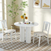 White upholstered folding dining chairs set of 2 with comfy padded seats, ideal for kitchen or dining room use.