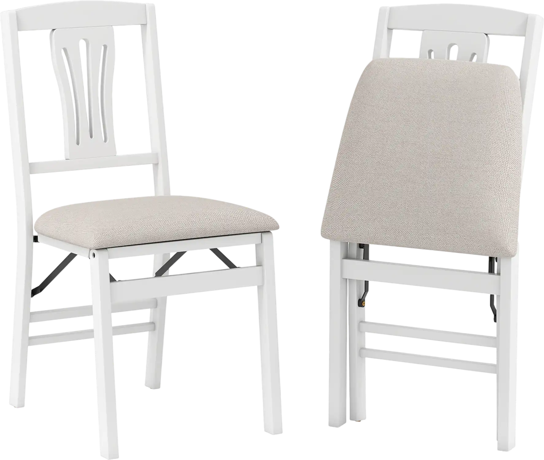 Costway Set of 2 Folding Upholstered Dining Chairs Padded Seats 22142542 New
