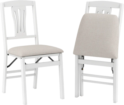 Costway Set of 2 Folding Upholstered Dining Chairs Padded Seats 22142542 New