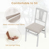 Folding kitchen chair with ergonomic backrest, wear-resistant linen fabric, and soft sponge filling for comfort.