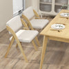 Set of 2 Folding Kitchen Dining Chairs with Rubber Wood Legs-Natural - Gallery View 1 of 9