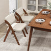Set of 2 Folding Kitchen Dining Chairs with Rubber Wood Legs-Walnut - Gallery View 1 of 9