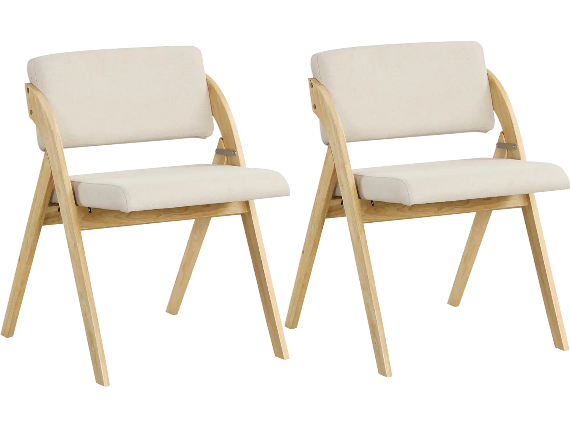 Costway Set of 2 Folding Dining Chairs Rubber Wood Legs 75281364 New