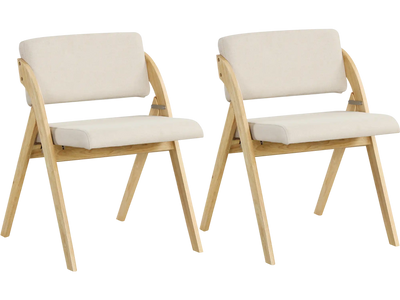 Costway Set of 2 Folding Dining Chairs Rubber Wood Legs 75281364 New