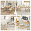 Set of 2 folding dining chairs with rubber wood legs in natural finish, ideal for kitchen and dining room use.