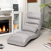 Folding lazy sofa couch in gray with adjustable positions and pillow, perfect for gaming or relaxing at home.