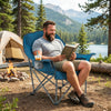Folding Oversized Camping Chair with Side Pockets and Cup Holder-Blue - Gallery View 1 of 10