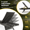 Folding padded rattan patio chaise lounge with adjustable backrest and quick dry foam, perfect for poolside relaxation.