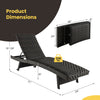 Folding padded rattan patio chaise lounge with adjustable backrest, quick dry foam, and compact folding design for easy storage.