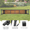 Top view of a folding picnic bench set made of acacia wood with a sturdy metal frame, ideal for outdoor dining and.