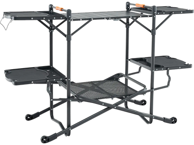 Costway Folding Portable Outdoor Cook Station Heat-Resistant Aluminum Tabletop 56972483 New