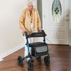 Folding Rollator Walker for Seniors with Seat for All Terrain-Navy - Gallery View 1 of 10
