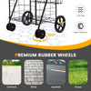 Folding rolling shopping cart with waterproof liner and basket, featuring premium rubber wheels for easy mobility on.
