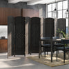 8-Panel Folding Room Divider with Hand-Woven Texture and Solid Wood Frame-Black - Gallery View 1 of 10