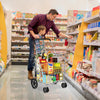 Folding Shopping Cart for Laundry with Swiveling Wheels and Dual Storage Baskets-Sliver - Gallery View 1 of 10