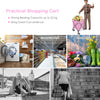 Folding pink shopping cart with a water-resistant canvas bag, featuring a sturdy frame and 120 lbs capacity for easy.